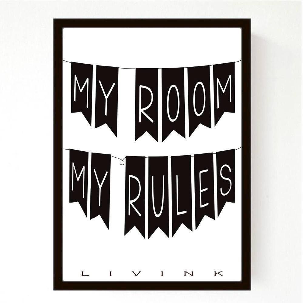 Livink Plakater My Room My Rules Din Livink Leverandør