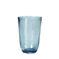Broste Copanhagen Hammered vandglas blå