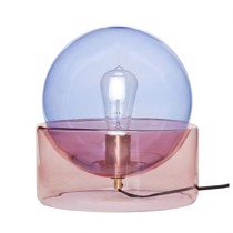 Hübsch bordlampe i blå og rosa glas