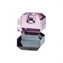 Hübsch Lysestage Gem - Krystal Pink og Røgfarvet