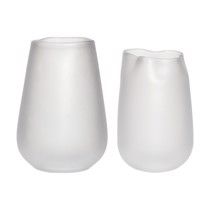 Hübsch vaser i hvid glas 2 stk. 