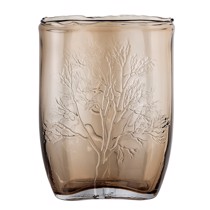 Bloomingville Vase Glas Med Træ Motiv
