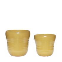 Hübsch potter i gul keramik